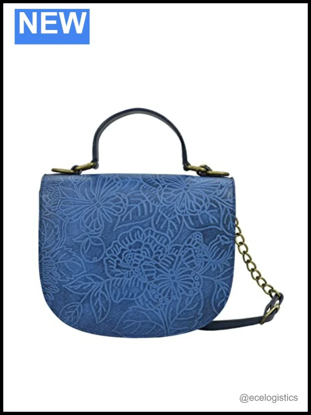 Hand-Painted Genuine Leather Small Flap Crossbody Tooled Art